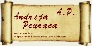 Andrija Peurača vizit kartica